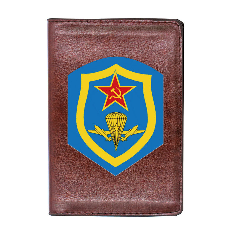 Classic Возду́шно-деса́нтные войска́ ВДВ Design Leather Passport Cover Holder ID Credit Card Case Travel  Wallet