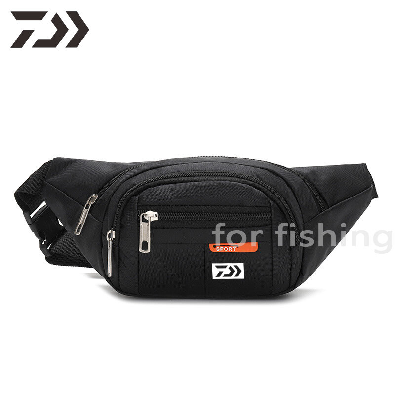 2021 Men Waterproof Waist Bag Solid Daiwa Fishing Bags Fishing Bags Outdoor Sports Mountaineering Camping Cycling Fishing Bag