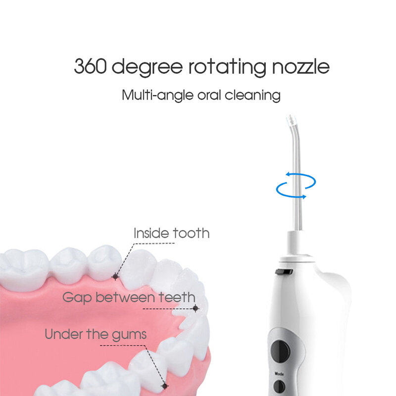 [Boi] flosser de água profissional alta pressão dental irrigador oral elétrico para implantes falsos dentes 180ml usb recarregável