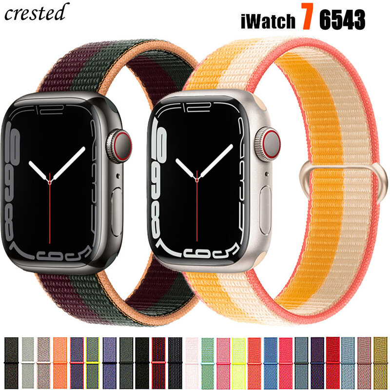 Nylon Loop Strap Voor Apple Watch Band 44 Mm 40Mm 45Mm 41Mm 38Mm 42Mm 44 Mm armband Correa Horlogeband Iwatch Serie 3 5 6 Se 7 Band