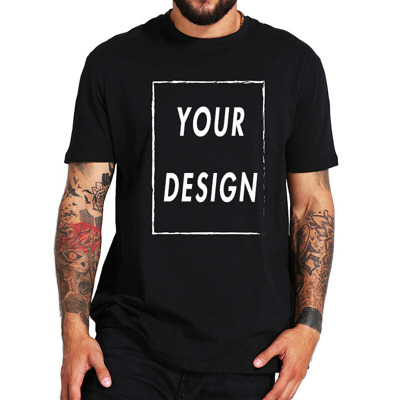 Tamanho da ue 100% algodão personalizado t camisa fazer o seu design logotipo texto das mulheres dos homens imprimir design original presentes de alta qualidade tshirt