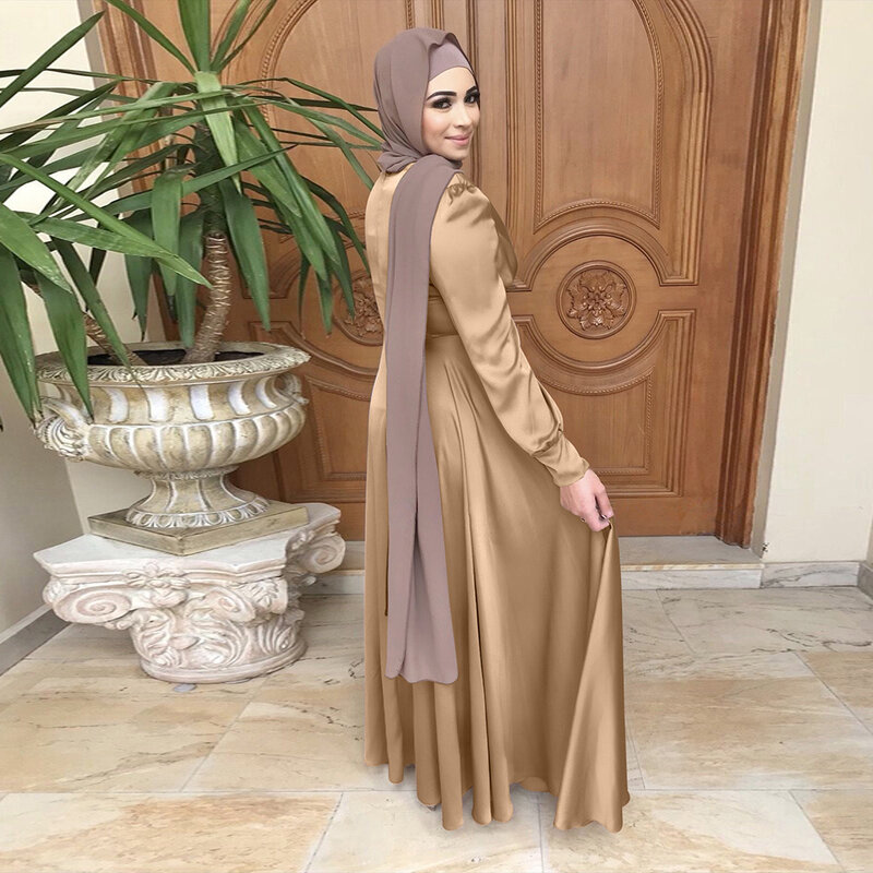 Vestido musulmán de Ramadán Eid Abaya para mujer, ropa islámica de Dubái, Turquía, bata larga