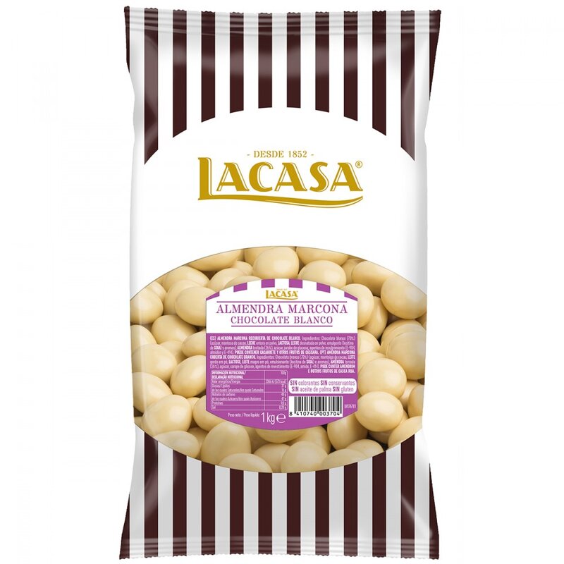 Lacase almond Marcona белый шоколад · 1 кг.