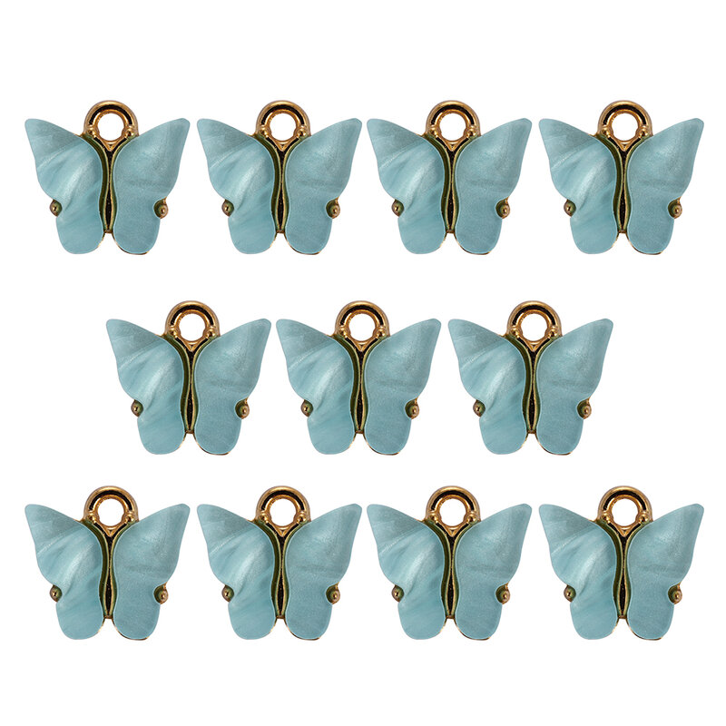 Lot de 10 breloques en forme de papillon en acrylique, joli pendentif Animal, bijoux faits à la main pour bricolage, collier, boucles d'oreilles, marquage, fournitures faites à la main