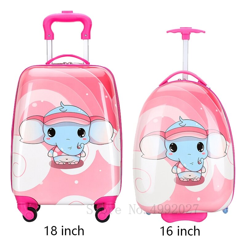 Anak-anak Perjalanan Koper dengan Roda Kartun Anime Rolling Luggage Membawa Ons Trolley Cabin Trolley Tas Anak Mobil Koper Panda