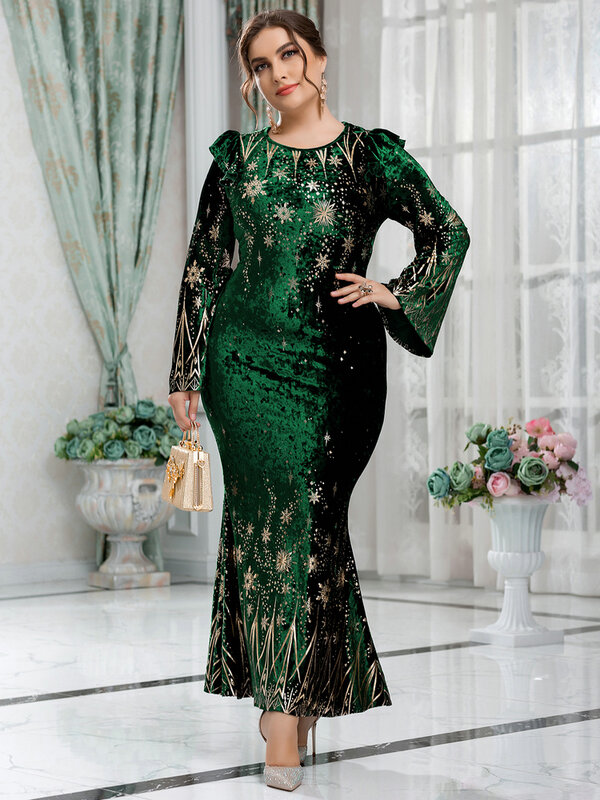 TOLEEN Chic-Maxi vestidos elegantes de talla grande para mujer, ropa de fiesta de noche larga de gran tamaño, Bodycon de lujo, verde, Primavera, 2022