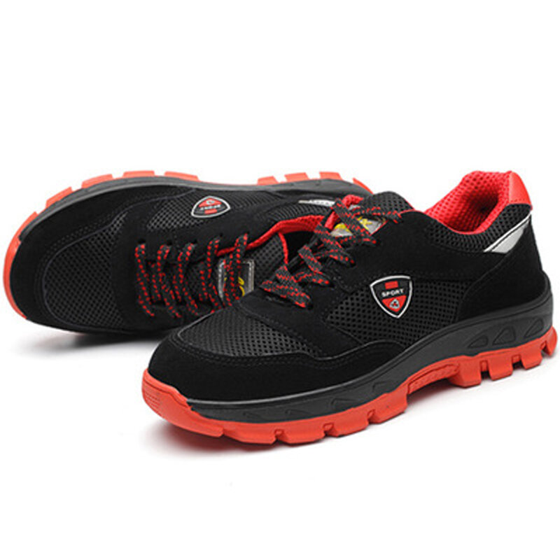 Zapatos de seguridad antideslizantes para montañismo, calzado transpirable de seguridad a prueba de trabajo, antiperforación