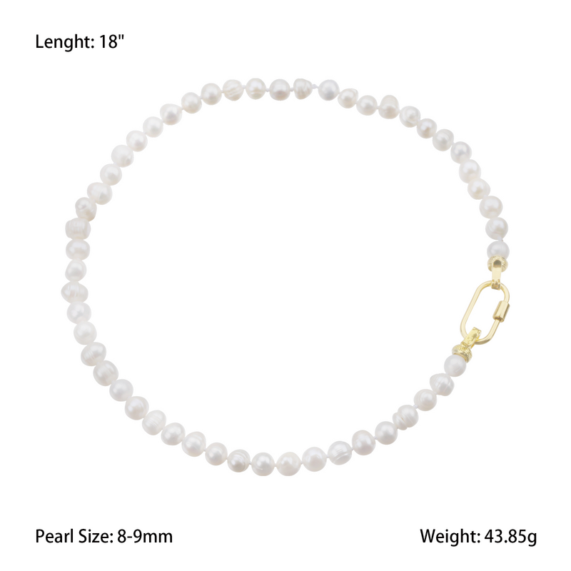Klassische Süßwasser Perle Halskette Mode Handmade Mit Messing Vergoldet Verschluss Frauen Elegante Halsband Schmuck Geschenk für Dame
