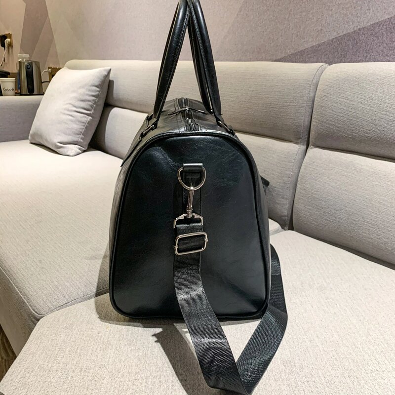 Yilian bolsa de viagem de couro macio masculino e feminino premium bolsa de bagagem de mão de transporte de couro viajar bolsa de ombro