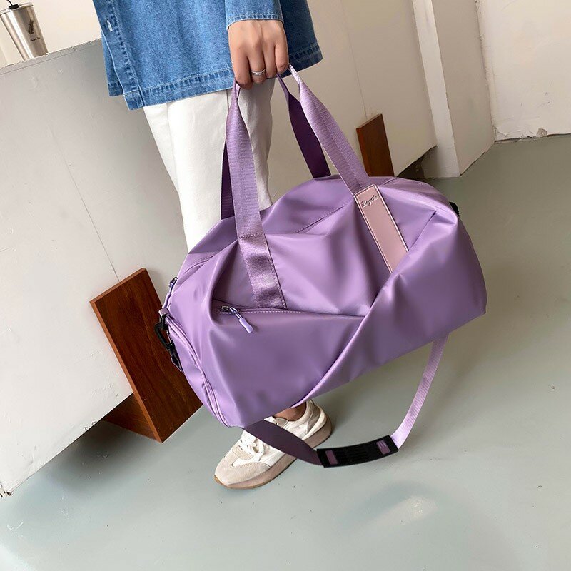 여성을위한 새로운 가방 패션 피트니스 여행 가방 나일론 방수 요가 체육관 스포츠 가방 대용량 크로스 바디 가방 핸드백