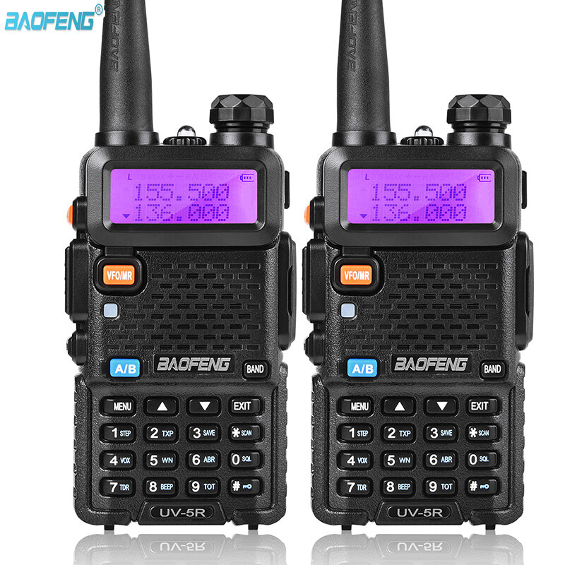 Baofeng-Radio portátil de dos vías, walkie-talkie pofung 5W, vhf, uhf, banda dual, 2 UV-5R