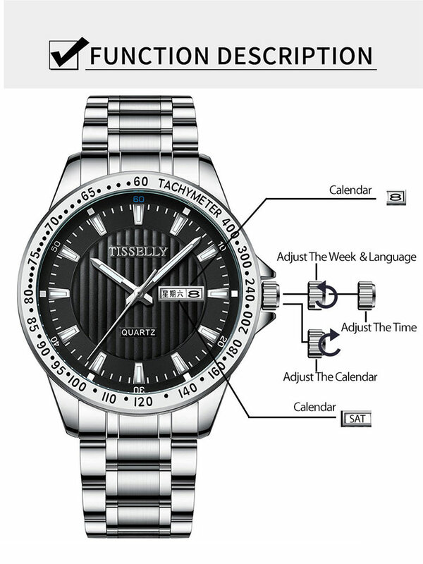 Aço inoxidável relógio de prata para homem relógios à prova dwaterproof água data luminosa relógios masculinos relógio de quartzo de luxo simples relógio de pulso