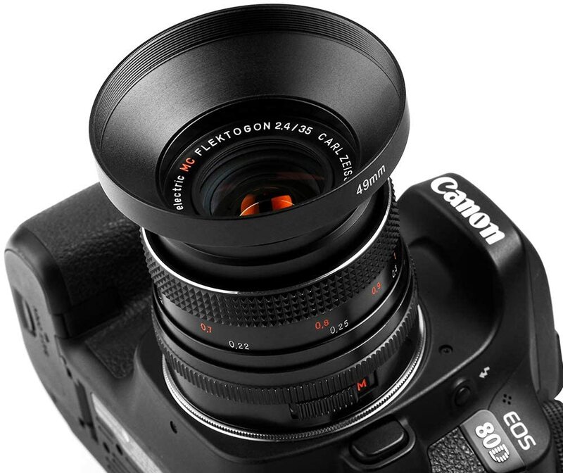 Protetor de lente de câmera, 37mm 39mm 40.5mm 43mm 46mm 49mm, preto, capuz de lente de metal, parafuso de ângulo amplo em montagem, para canon, nikon, sony pentax