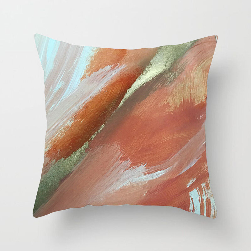 Funda de almohada con pintura de mano abstracta, cubierta de cojín geométrico para el hogar, sofá, silla, fundas de almohada decorativas