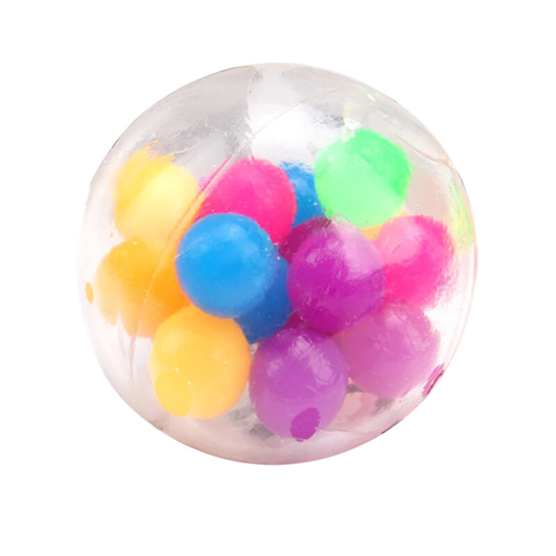 1/3pcs Clear Stress Balls Colorful Ball Autism Mood Squeeze Relief Healthy Toy Funny Gadget Vent Toy Spongy Beads Squeeze Toy