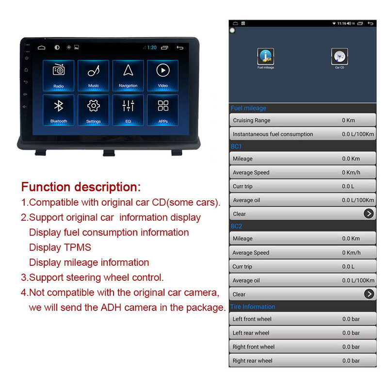 Cohoオペルアンタラのためのbluetoothマルチメディアプレーヤーメカアンドロイド10.0 8コア6 + 128グラム