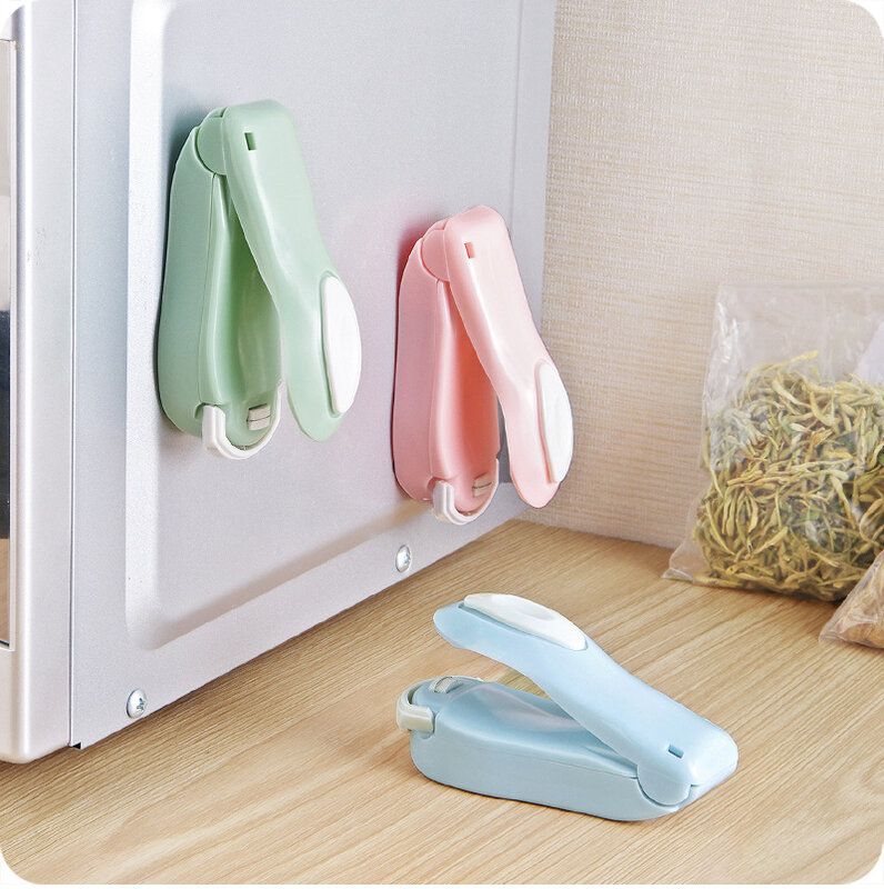 Magnetik Portabel Tas Klip Mini Pegangan Segel Mesin Penyegel untuk Kantong Plastik Penyegelan Makanan Pelestarian Penyimpanan Dapur