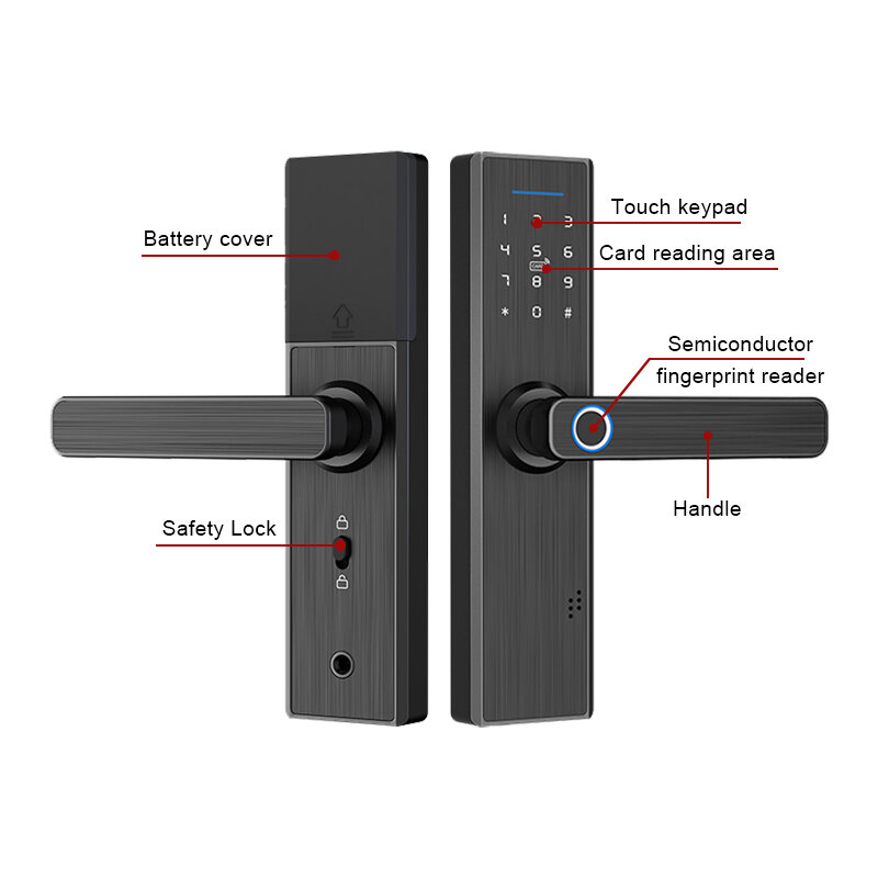 YOHEEN-cerradura electrónica inteligente para puerta, dispositivo de cierre biométrico de seguridad con huella dactilar, contraseña y tarjeta RFID, con Wifi y aplicación Tuya