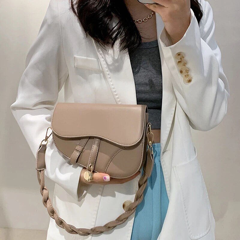 Сумка-мессенджер Женская на одно плечо, дизайнерский саквояж на молнии, широкий ремешок на плечо, сумочка в стиле ретро, 2021