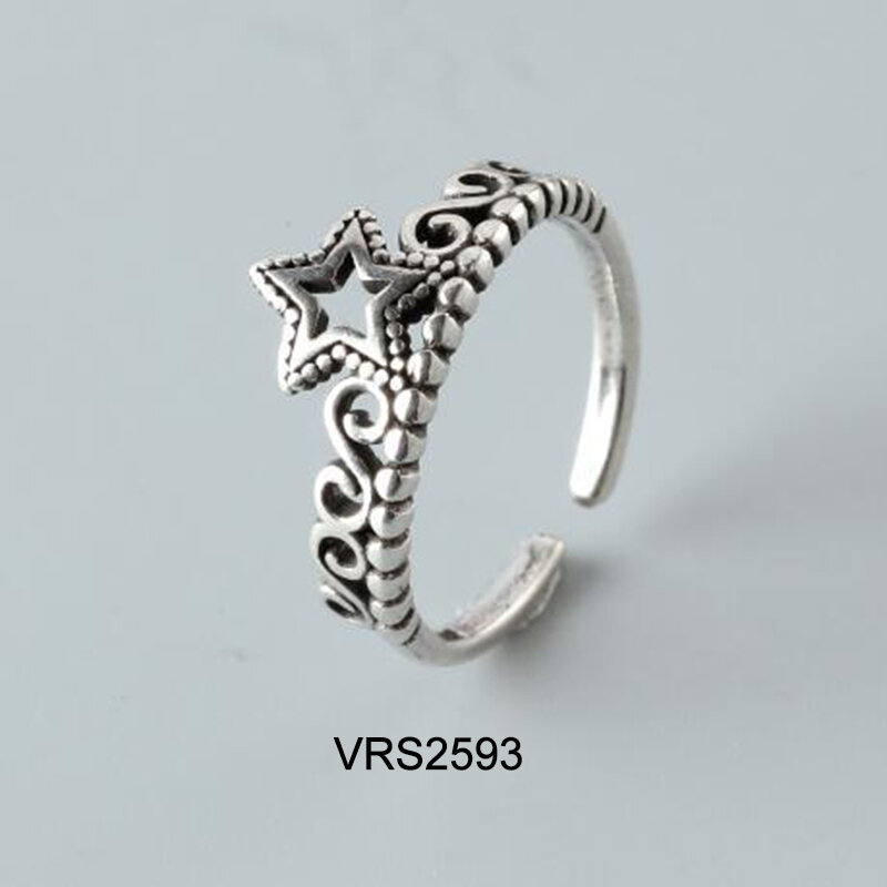 Xiyanike prata cor moda vintage abertura anéis para mulher tamanho 16mm-18mm ajustável geométrica artesanal festa jóias
