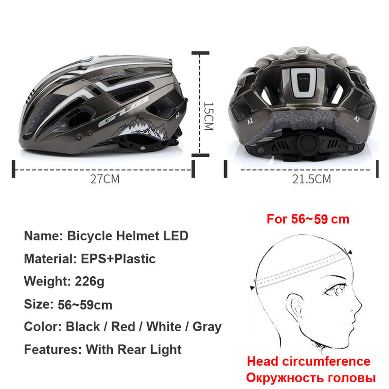 Helm Sepeda Baru Lampu LED Helm Sepeda Intergraly-molded Isi Ulang Helm Sepeda Gunung Helm Olahraga Aman untuk Pria