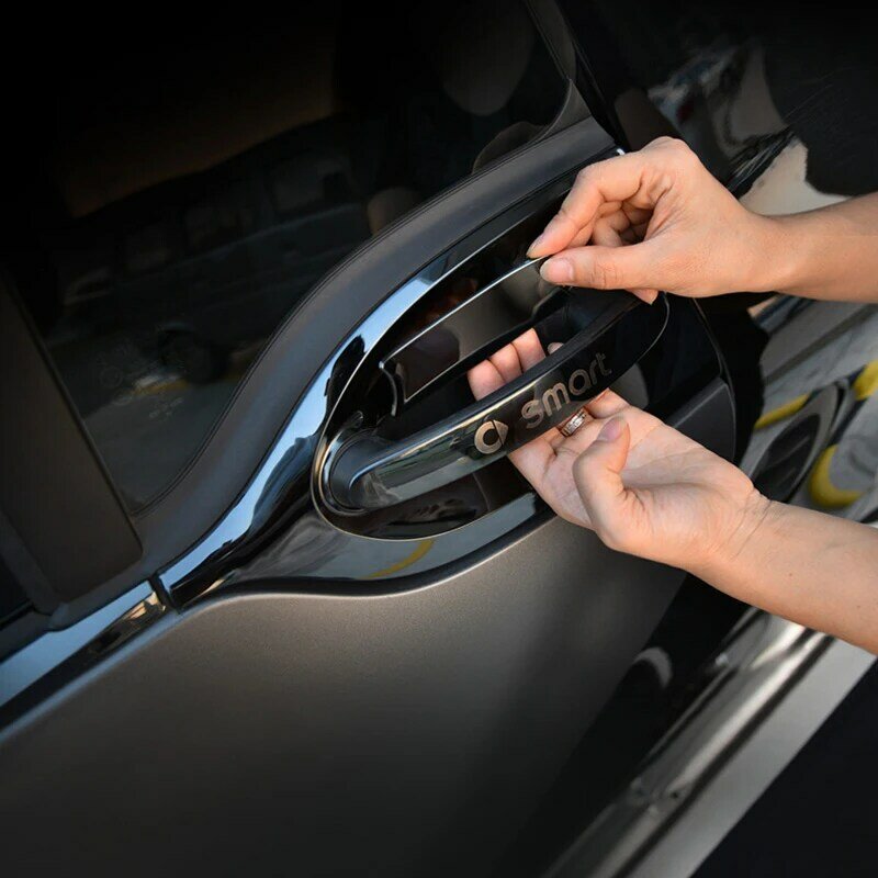 Auto porta exterior tigela protetor adesivo maçaneta da porta capa decorativa para smart fortwo 453 acessórios modificação exterior do carro