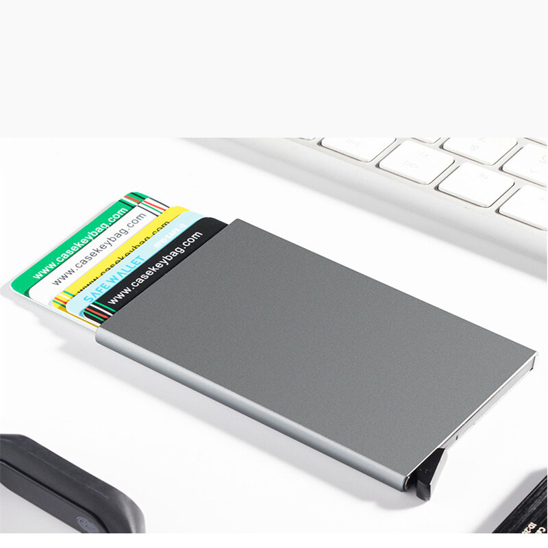 Slim Thin Smart Magic Wallet Men Small Short Aluminum Alloy Bank Card Holder Wallet fit for 5  Credit Card Case
