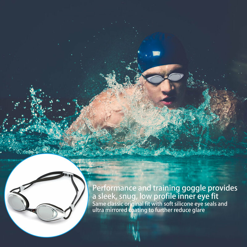 Outad Klassieke Styling Elektronische Plating Hd Waterdicht Anti-Fog Volwassen Zwemmen Goggle Met 2 Verwisselbare Nosepieces