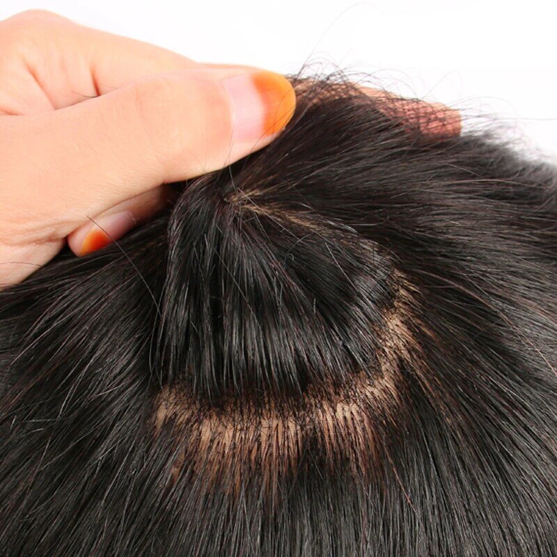 Halo Lady Toupee untuk Pria Potongan Rambut Manusia Wig Unit Rambut Pria Sistem Pengganti Wig Pria Kapiler Peotese dengan Pita