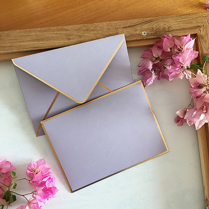 Enveloppes en papier nacré 14x19CM, lot de 5 pièces, cadeau, couleur violet, pour Invitation, mariage et affaires