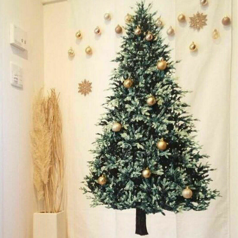 Ins árvore de natal pinho pendurar pano decoração da parede pano decoração de natal para casa pequeno fresco fundo do feriado tapeçaria simples