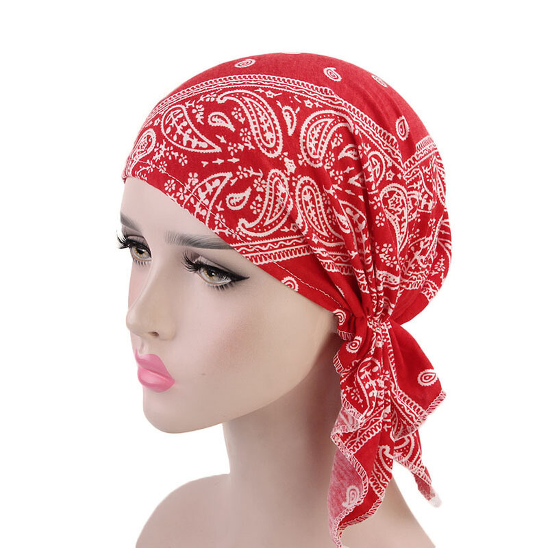 Women Ruffle Ethnic style Hat Beanie Scarf Turban Head Wrap Cap print Indian hat baotou hat Chemo Hat Turban Bandanas Helisopus