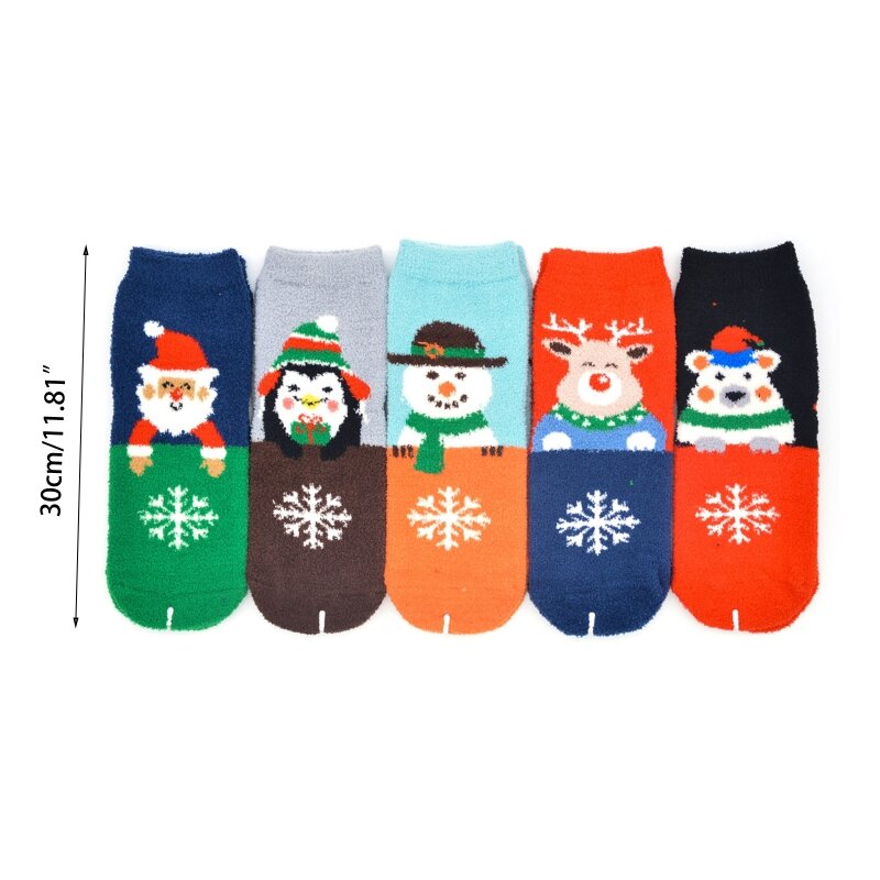 10 pares meias super felpudas de natal mistas padrão colorido inverno meias quentes