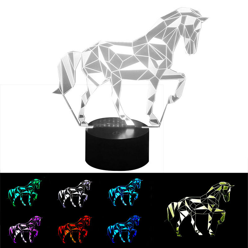 HOT 3D Zebra Bulb LED Nightlight Table Lamp ABS Body Material Touch Romantic 7 Colors Change Zebra Colorful 3D Toy Lamp