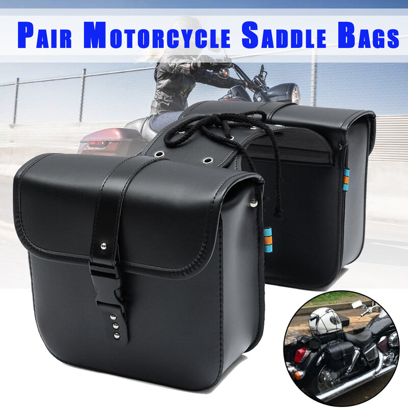 Pair Universal Motorcycle Saddle Bags Side Storage Luggage Bag Fork Tool Pouch For Honda/Yamaha/Suzuki