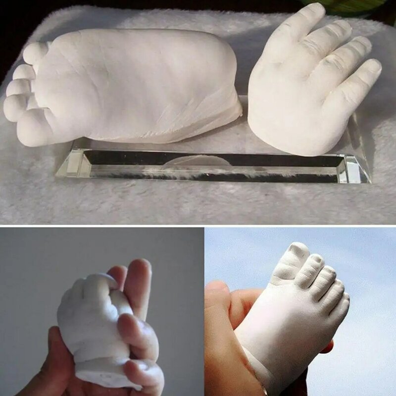 Emplastro 3d de molde para clone, pó 3d de gesso para crianças, pegadas, salva as mãos, pés, faça você mesmo carcaça de fundição
