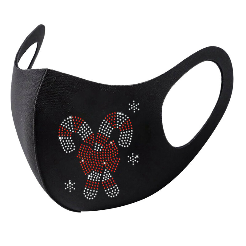 Maschera riutilizzabile per adulti con strass Mascarillas maschera lavabile in cotone traspirante proteggi maschera Earloop maschera nera maschere per la bocca
