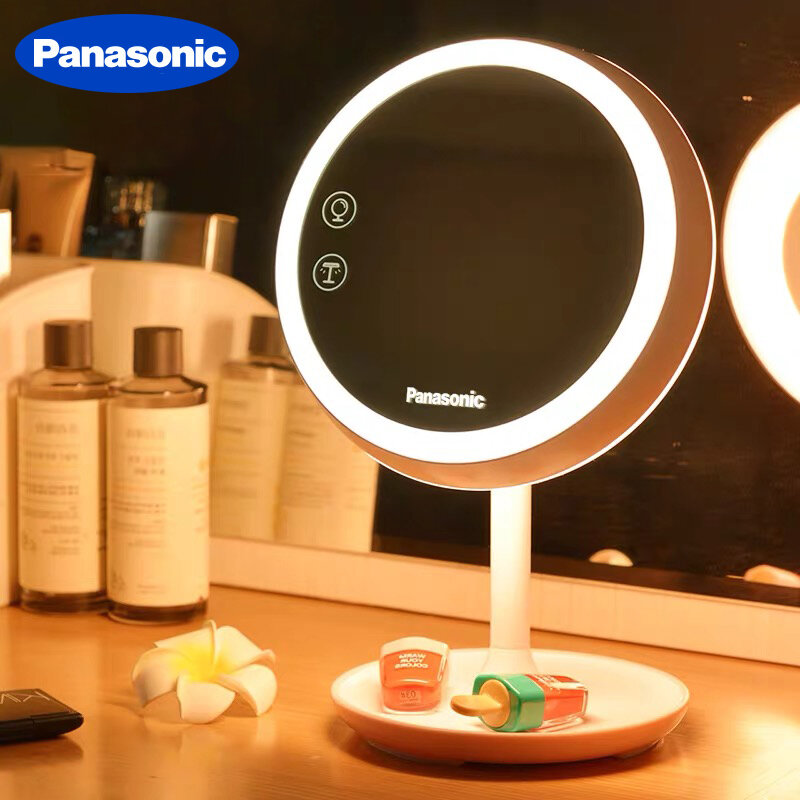 Specchio per trucco a LED luce naturale a LED specchi Touch Screen ricaricabili USB per lampada da trucco dimmerabile di bellezza