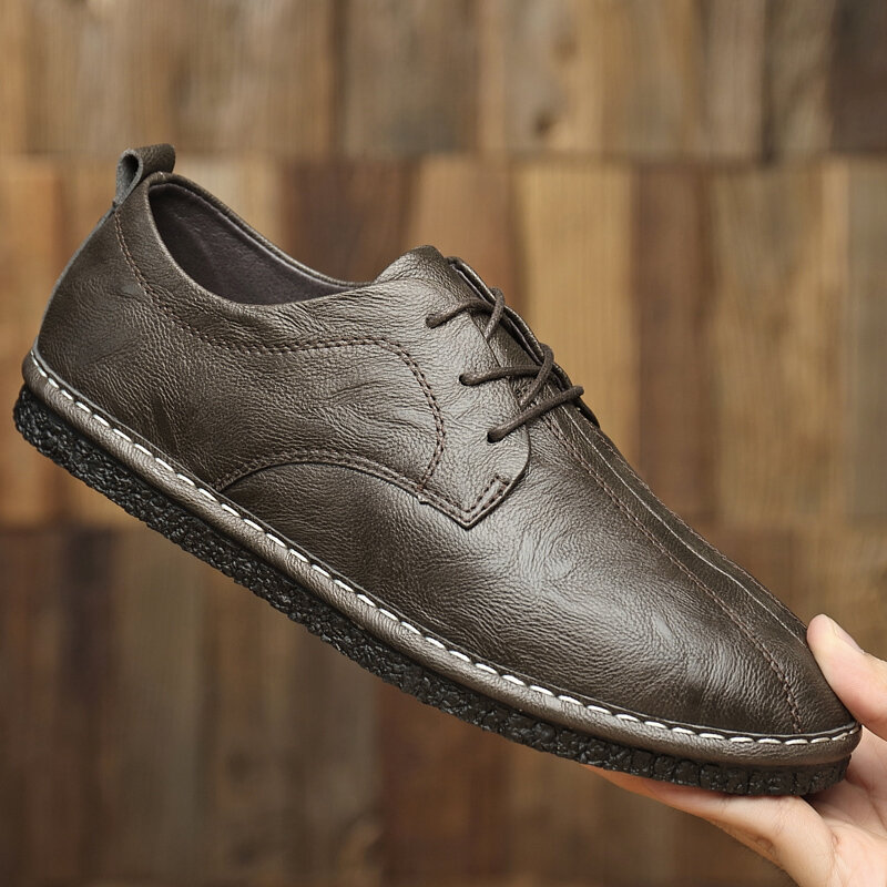 Zapatos De cuero Para Hombre, Zapatillas informales De cuero, color negro, 2020