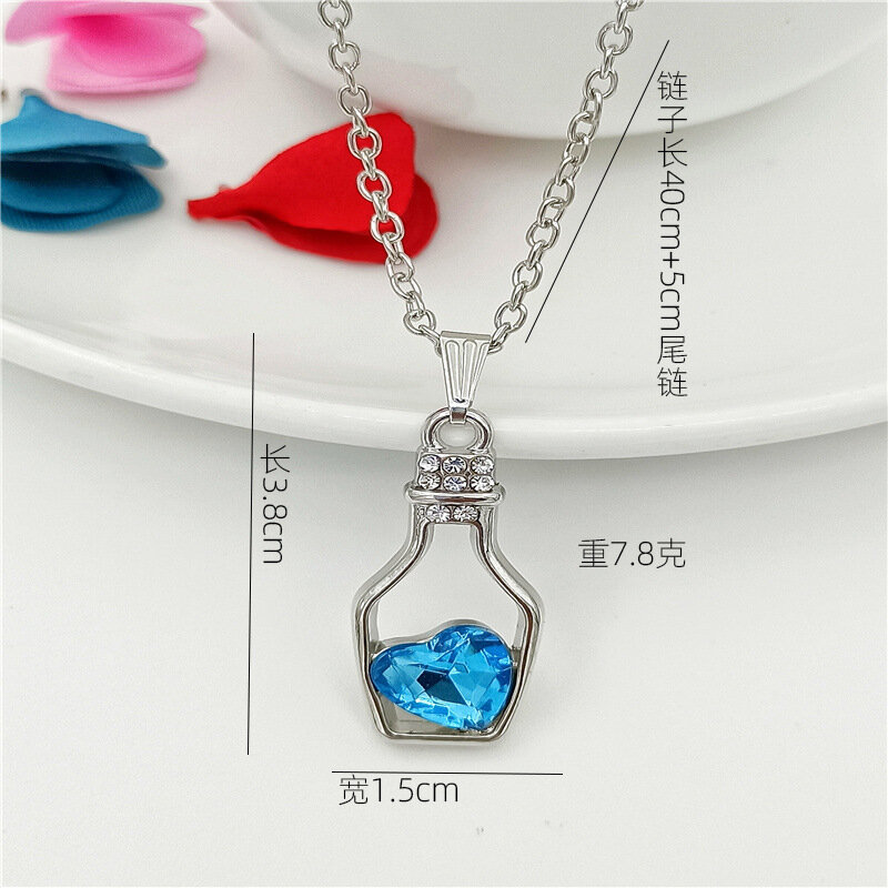 Pendant Heart-shaped Crystal Necklace For Women Golden Sliver Jewelry making