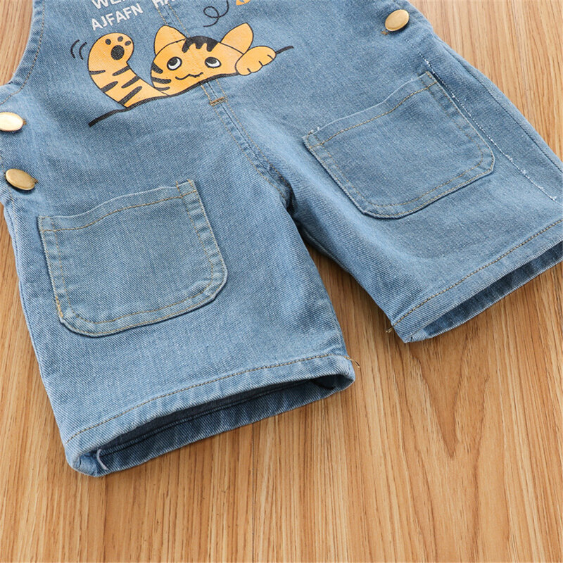Детские шорты для мальчиков и девочек детские джинсовые шорты на подтяжках Детская летняя одежда детские штаны Лидер продаж