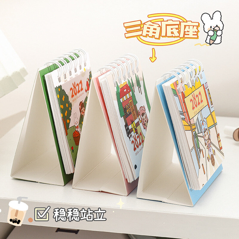 1PC 2022 Cute Creative Mini Desk Calendar Memo Decoration Stationery School Supplies