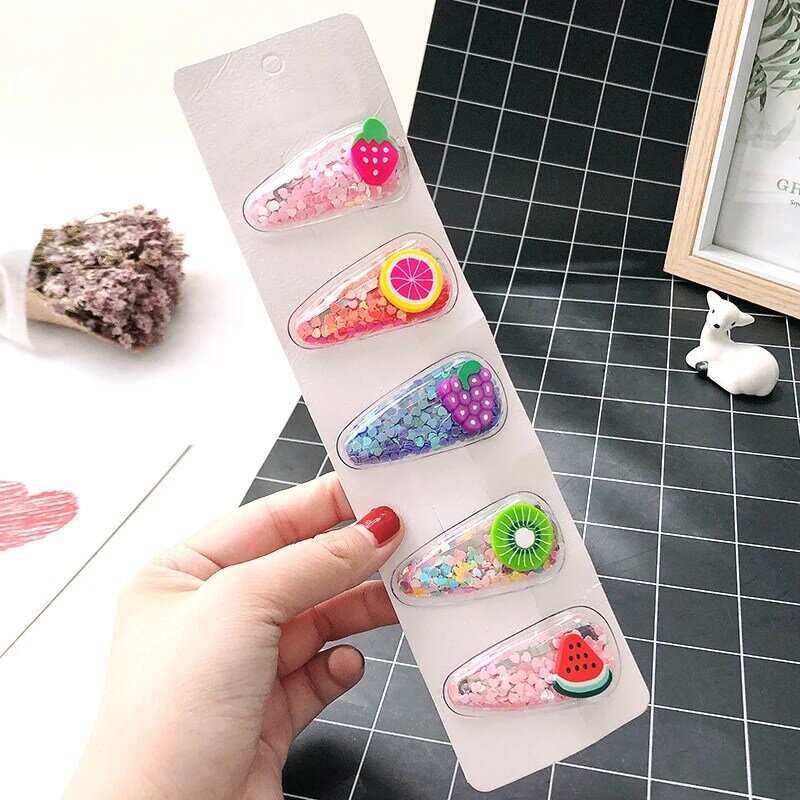 3-5 Pcs Cute Fruit Haarspeld Prinses Baby Meisje Haarspeld Kinderen Hoofddeksels Kleur Clip Hoofdtooi Haar Accessoires Dropshipping