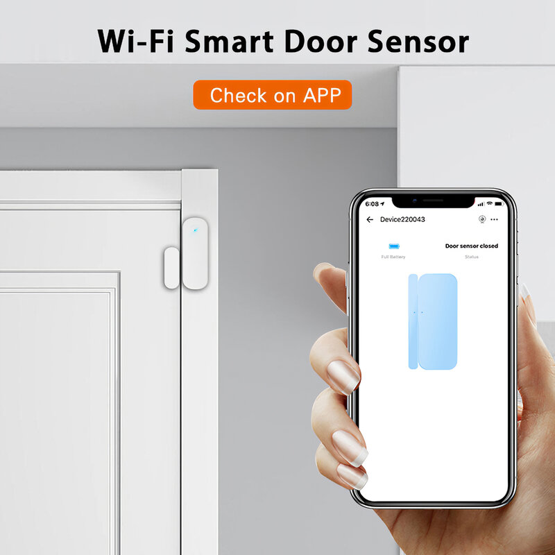 Inteligente WiFi en casa Sensor de puerta alarma ventana abierta cerrado detectores magnéticos cambio de aplicación alerta coche jardín sistema de seguridad Sensor de puerta