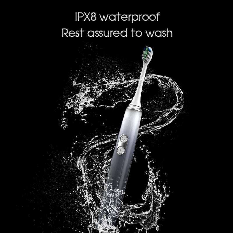 Новая Индукционная Быстрая зарядка [Boi] с 8 зубными щетками, 5 режимов, интеллектуальная звуковая перезаряжаемая электрическая зубная щетка ...