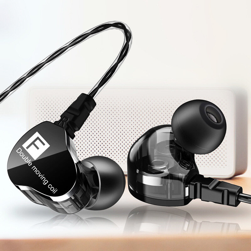 Qkz ck9 fones de ouvido com fio de alta fidelidade baixo estéreo som esporte earbud fone com microfone esportes subwoofer