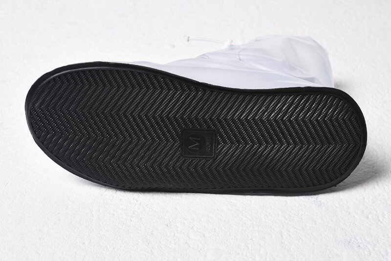 Aiafold Sepatu Penutup Tahan Air Tahan Angin Sepatu Hujan Putih Dapat Digunakan Kembali Sepatu Penutup Pria Wanita Sepeda Overshoes Sepatu Boot SC37