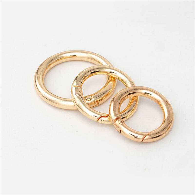 Hebillas de anillo redondo de Metal para bolsos, mosquetón con resorte de 2 piezas, gancho de cierre a presión, accesorios para bolsos