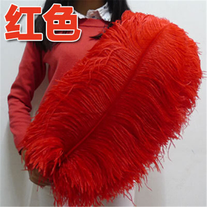 Promoção 50 pçs/lote alta qualidade vermelho avestruz pena 26-28 polegadas/65-70cm celebração jóias festa artesanato casa pluma deathers