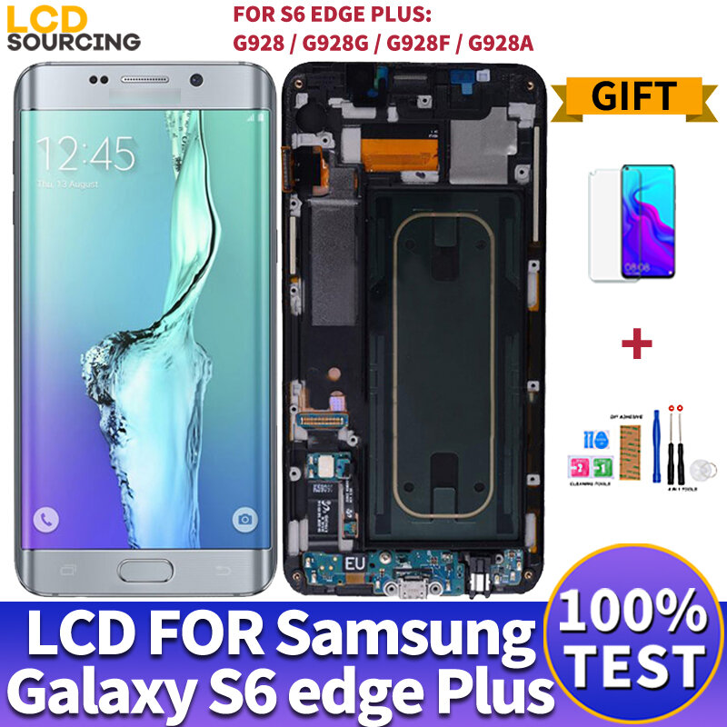 5.7 "FÜR Samsung Galaxy S6 rand plus LCD Display G928 G928F Touchscreen Digitizer Montage für Samsung s6 rand LCD Ersetzen G925